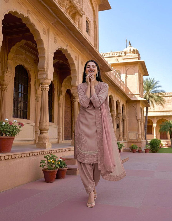 8 Color Embroidered Short Kurti Salwar Suit