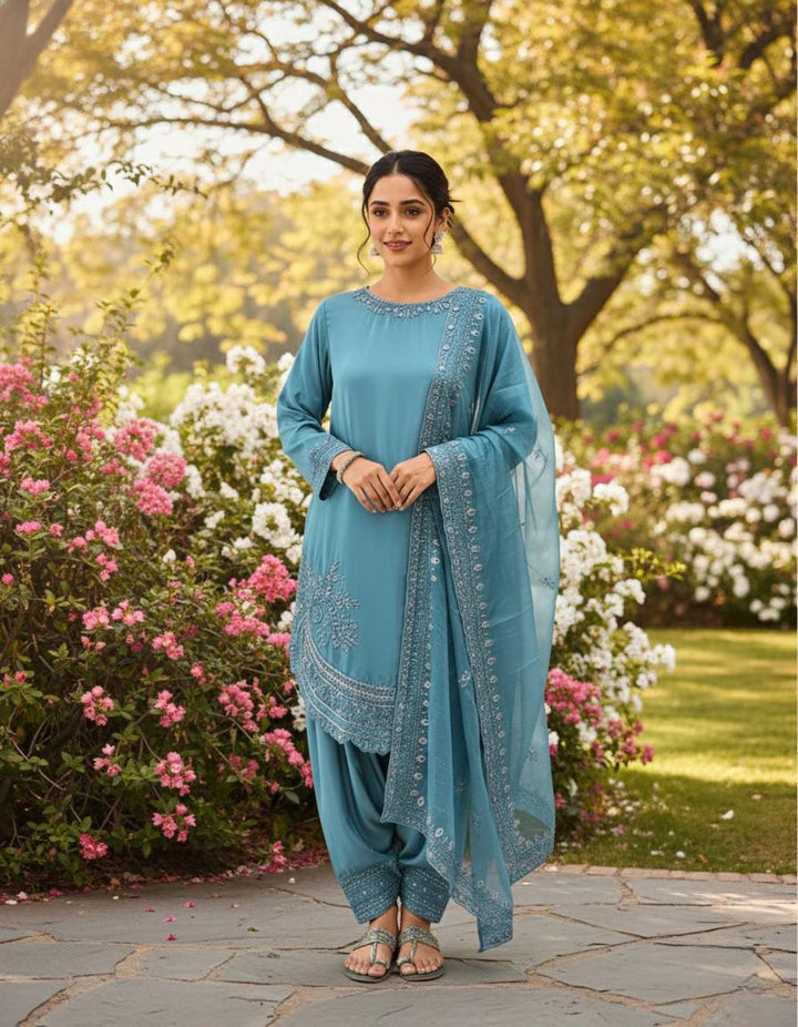 8 Color Embroidered Short Kurti Salwar Suit