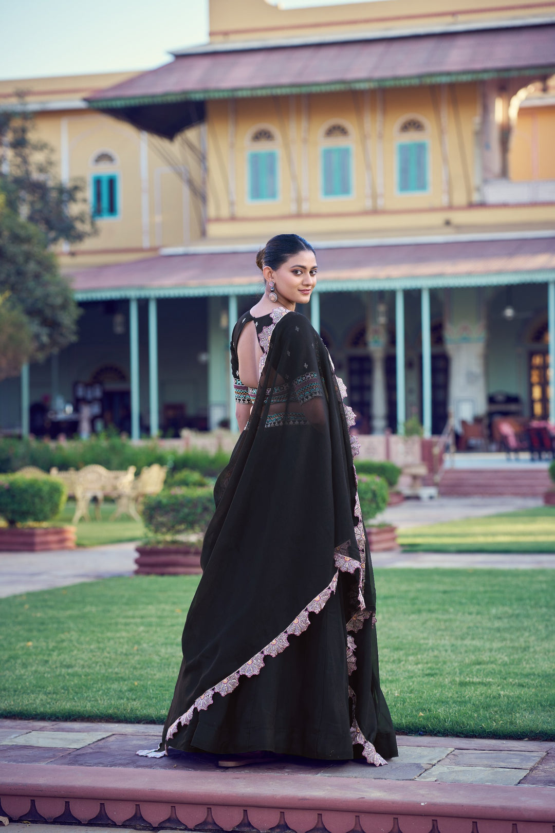 Black Color Embroidered Georgette Lehenga Choli