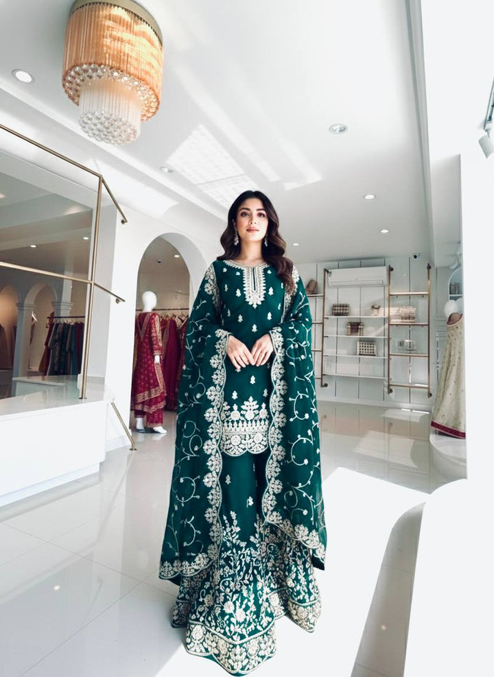 8 Color Embroidered GMY Silk Palazzo Suit