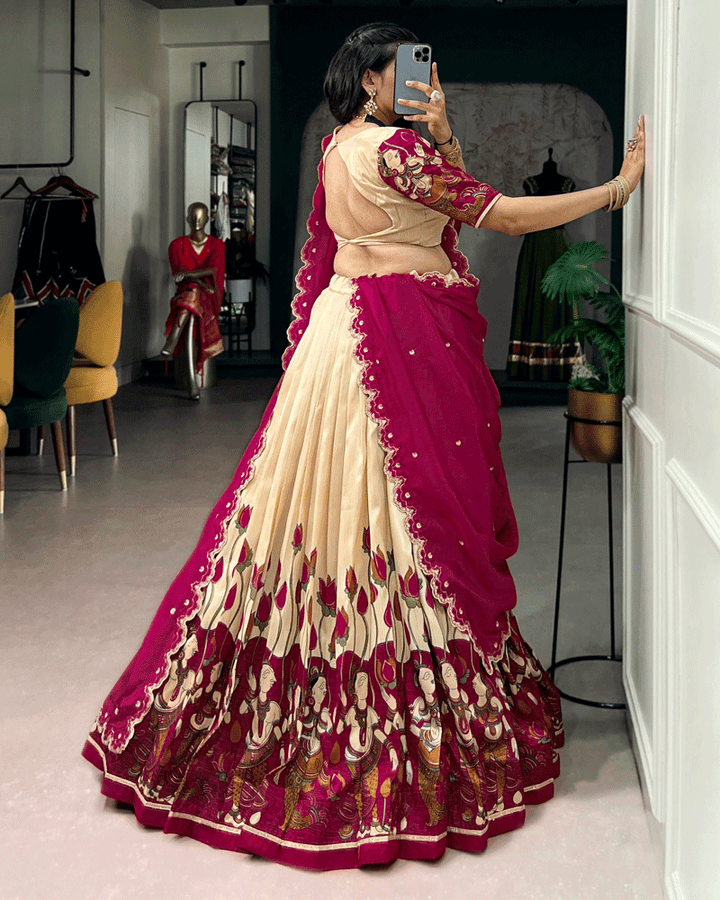 Off-White Color Traditional Printed Lehenga Choli