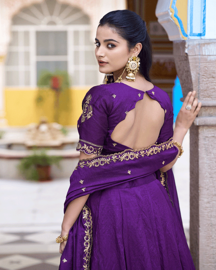 Purple Color NC Silk Designer Lehenga Choli Set