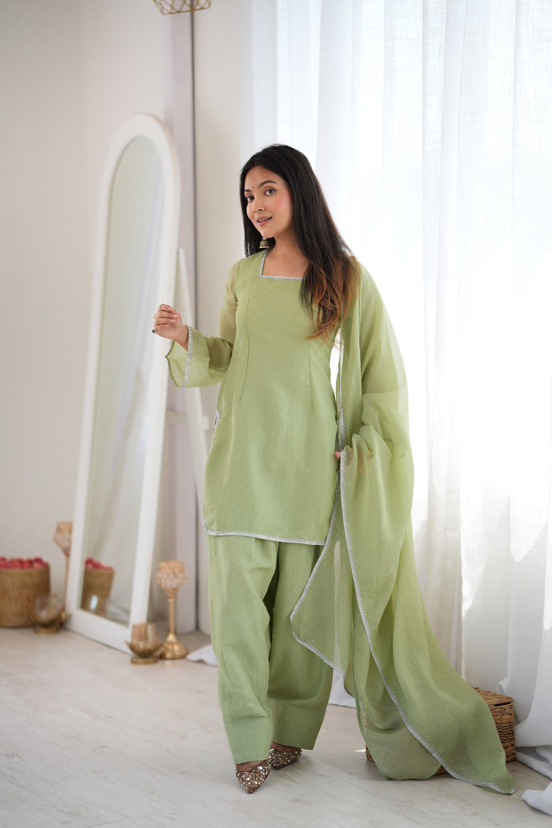 Pista Crunchy Silk Farshi Salwar Suit