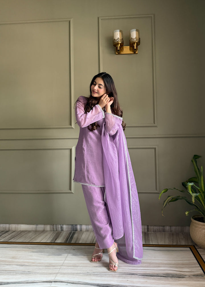 Luvender Crunchy Silk Farshi Salwar Suit