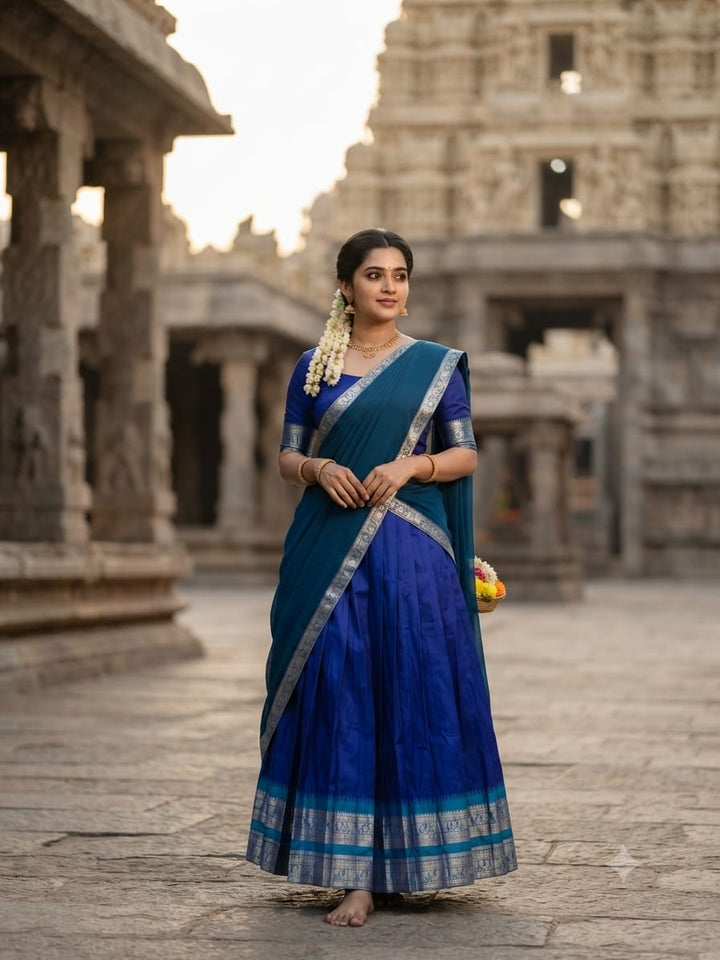 9 color Designer Kanchi Cotton Half Saree