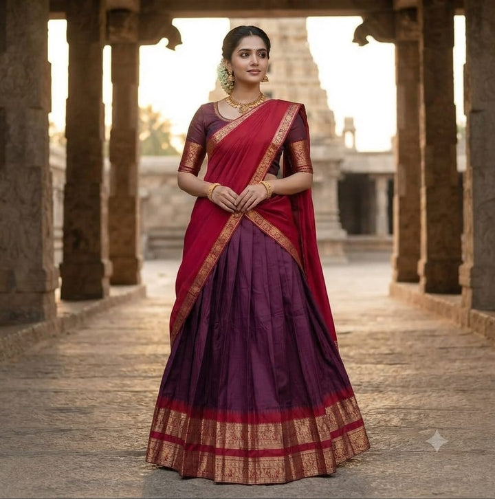 9 color Designer Kanchi Cotton Half Saree